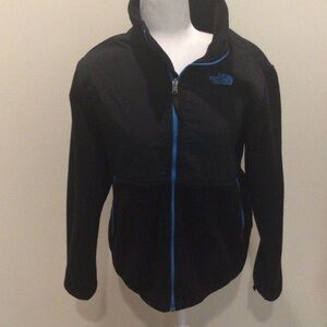 The North Face Black Jacket with Blue Trim boys size 18-20